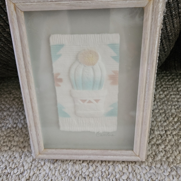 Vintage Figi Graphics hand cast paper set of 2 southwestern theme framed artwork - Picture 9 of 12